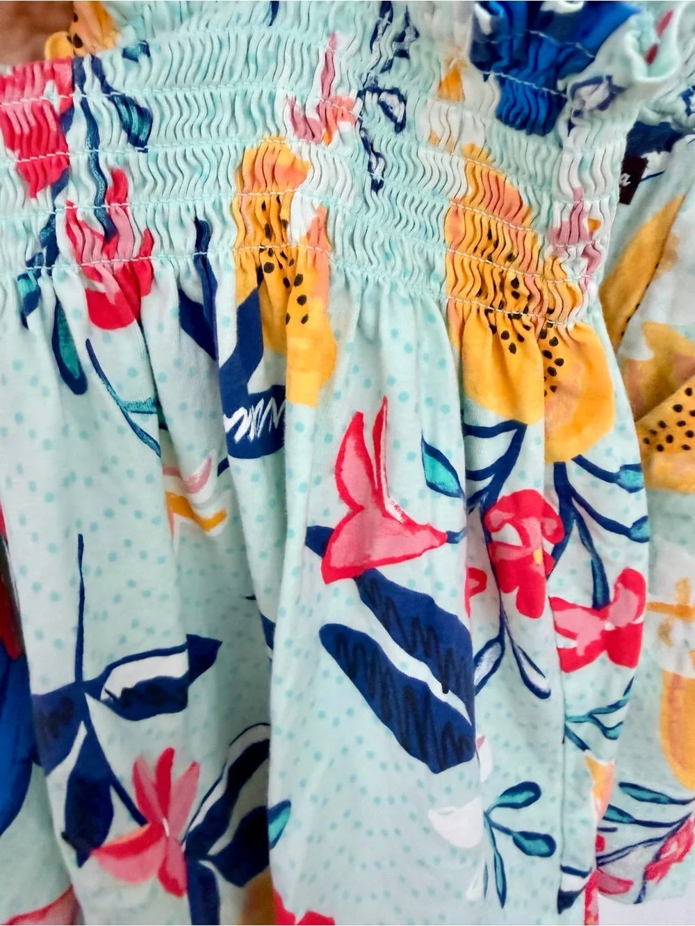 Tea Collection Light Aqua Tropical Fruit Print Matching Shorts Set